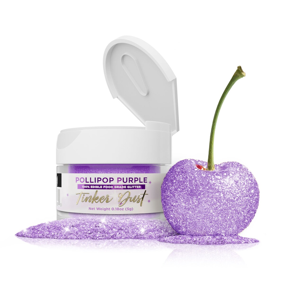 Bakell - Pollipop Purple Tinker Dust Edible Glitter (5g, 1x Jar) for Food, Desserts, and Beverages!